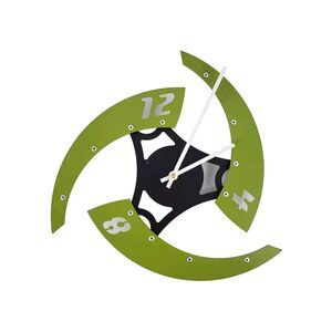 Sweep IV Modern Wall Clock Adult Mens Green & Black Metal Shop * Garage * Office